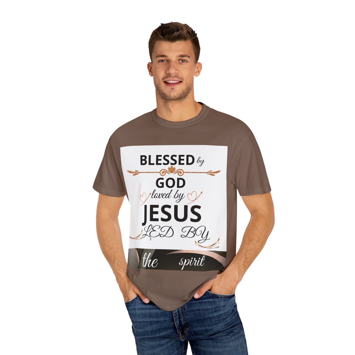 Blessed by God T-Shirt, Unisex Garment-Dyed Tee for Church, Family, and Travel, Christian Shirt, Faith Apparel, Religious Gift,