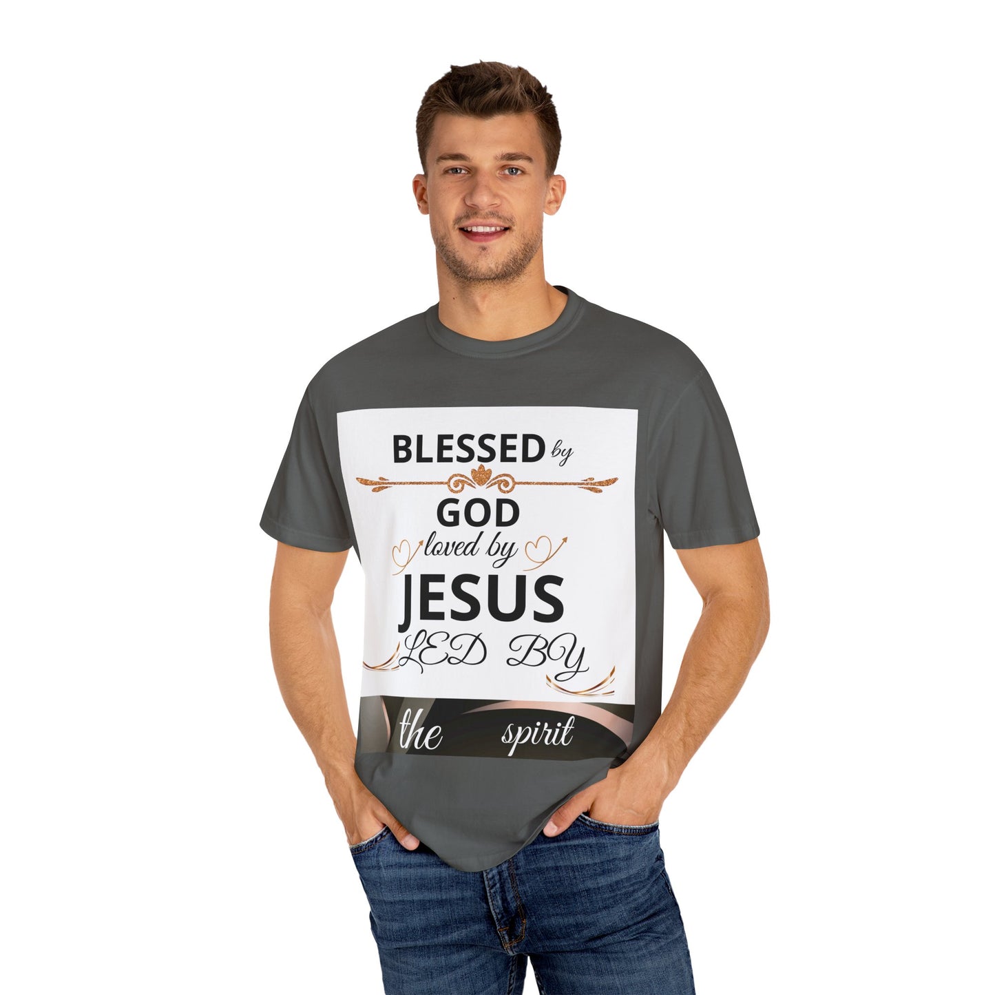 Blessed by God T-Shirt, Unisex Garment-Dyed Tee for Church, Family, and Travel, Christian Shirt, Faith Apparel, Religious Gift,