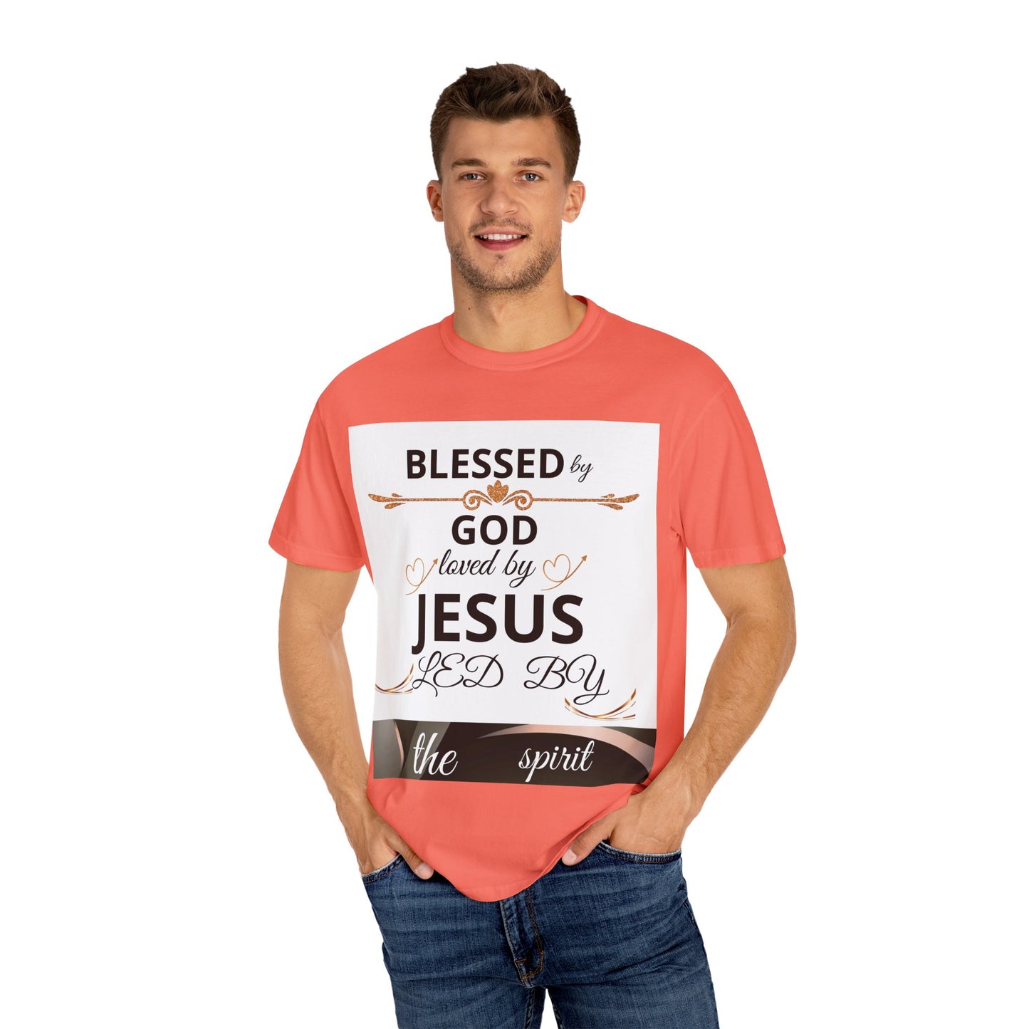 Blessed by God T-Shirt, Unisex Garment-Dyed Tee for Church, Family, and Travel, Christian Shirt, Faith Apparel, Religious Gift,