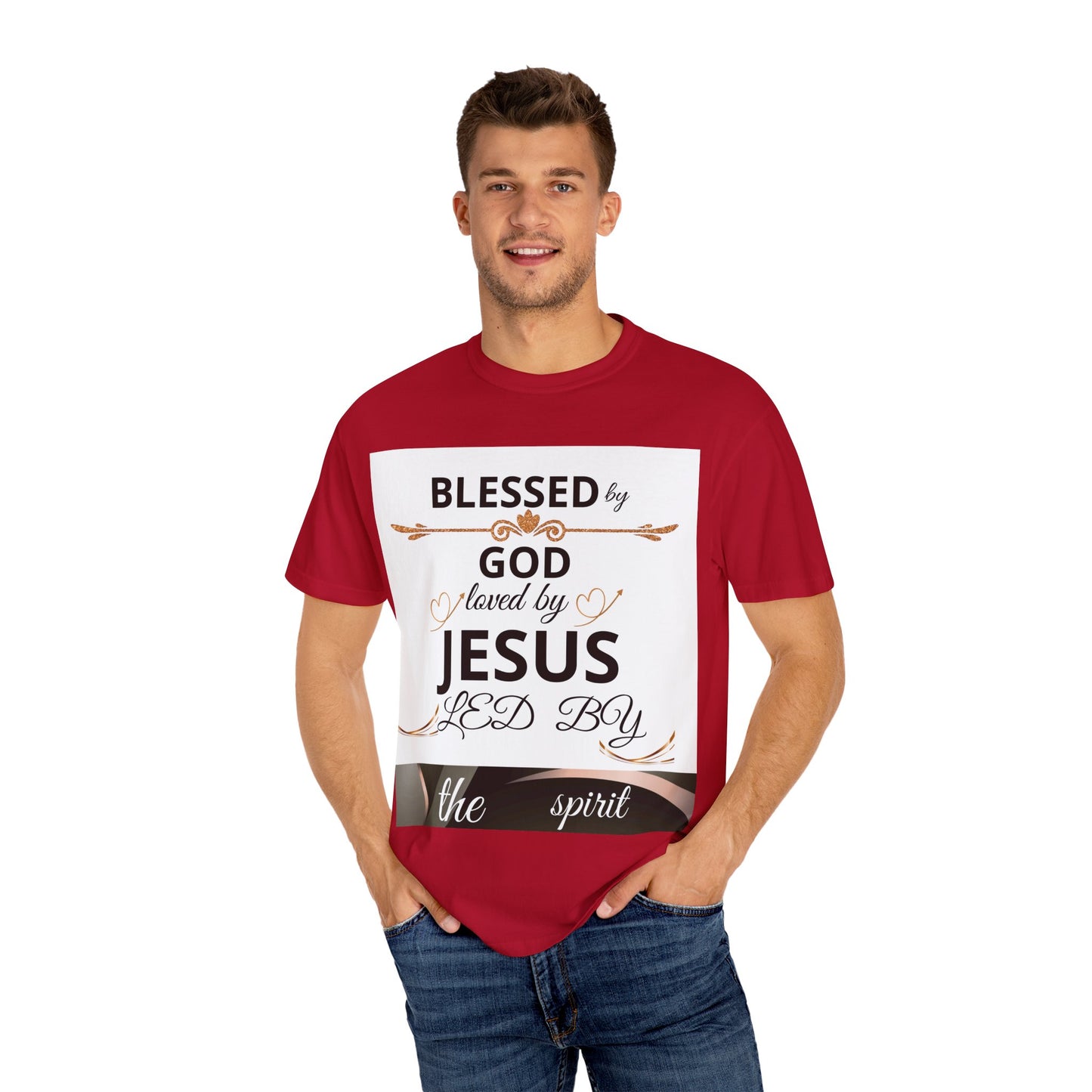 Blessed by God T-Shirt, Unisex Garment-Dyed Tee for Church, Family, and Travel, Christian Shirt, Faith Apparel, Religious Gift,