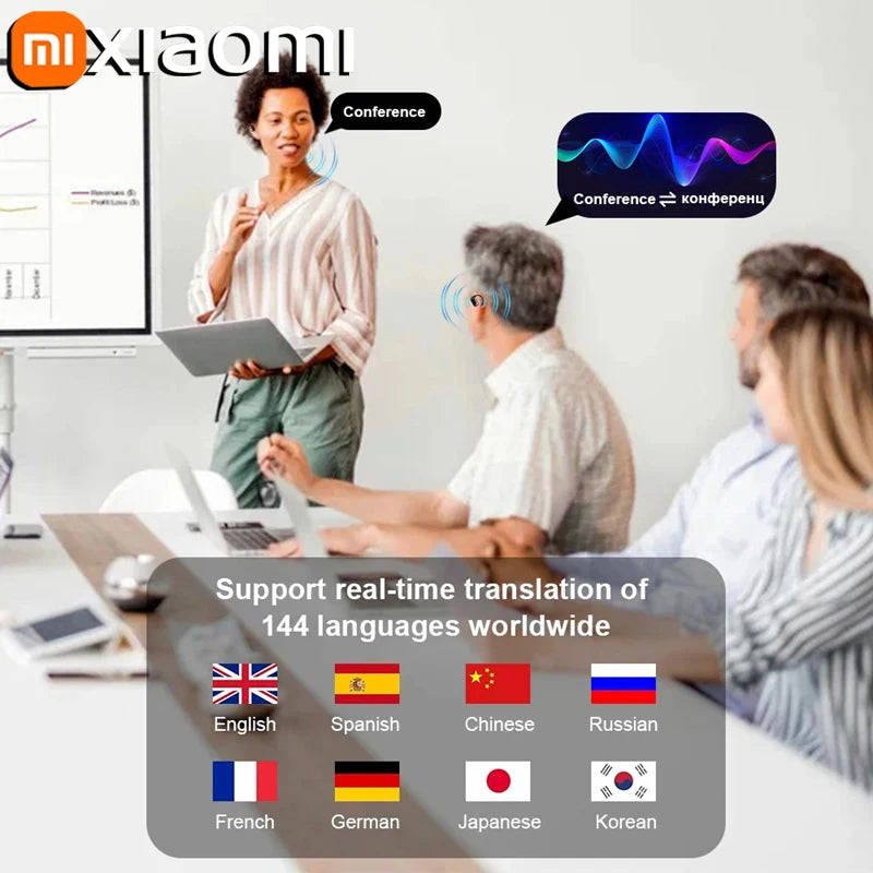 Xiaomi 3-in-1 AI Translator Earbuds 140 Languages Noise Cancelling Bluetooth 5.3 Headset Instant Translator Smart Voice RealTime