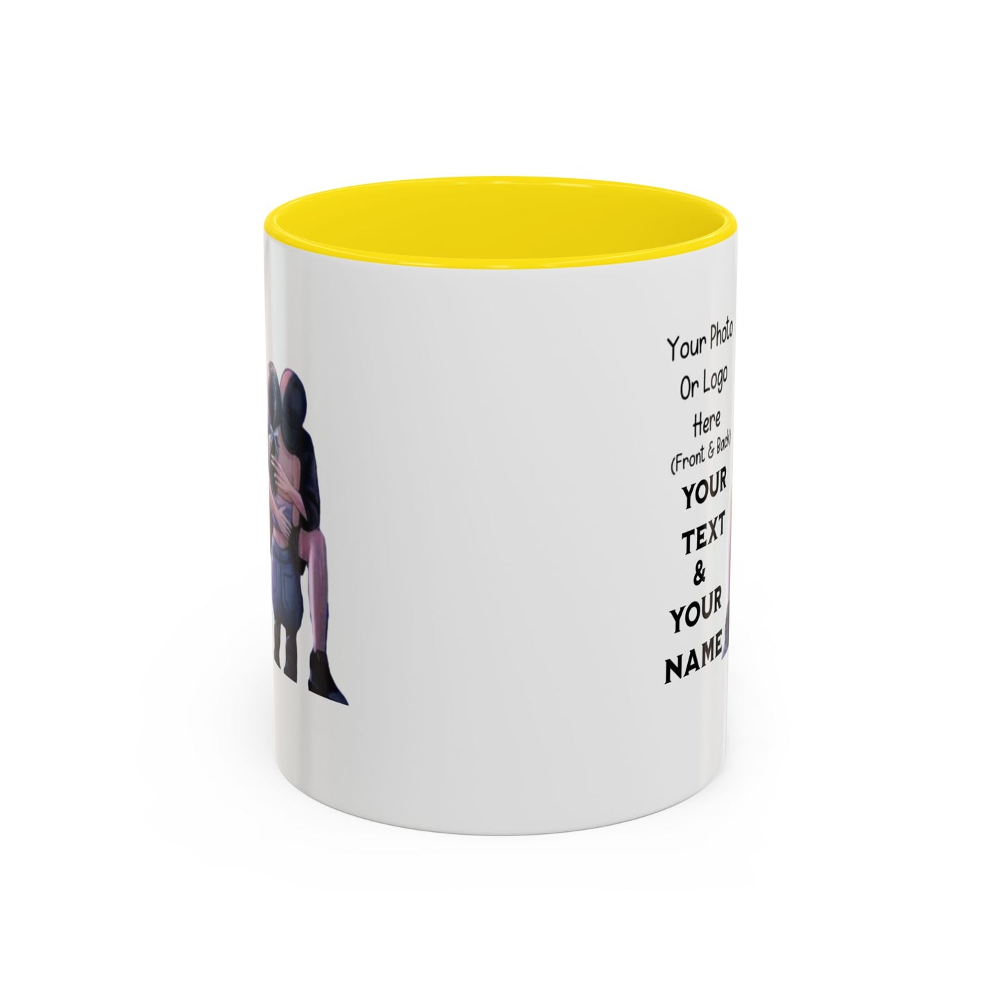 Romantic Couple Accent Coffee Mug - Perfect Gift for Girlfriend, Husband, Wife - 11, 15oz, Love Mug, Anniversary Present, His and Hers