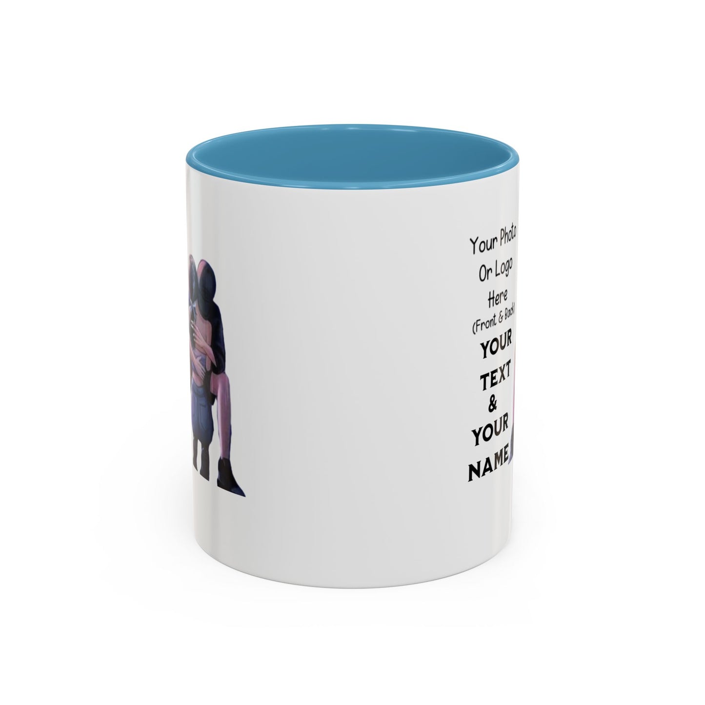 Romantic Couple Accent Coffee Mug - Perfect Gift for Girlfriend, Husband, Wife - 11, 15oz, Love Mug, Anniversary Present, His and Hers