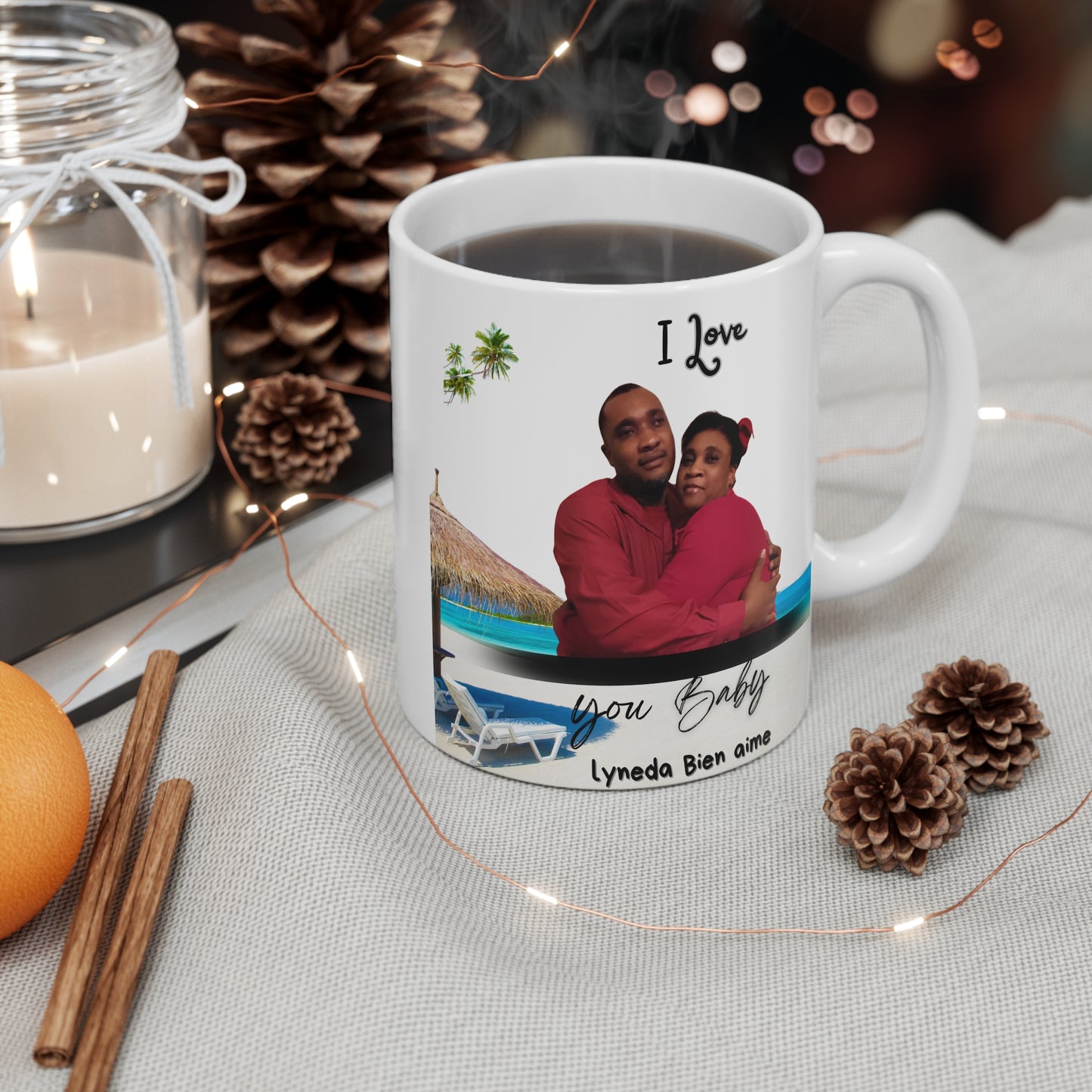 Personalized Love Mug, 11oz Coffee Cup, Romantic Gift for Couples, Customizable Relationship Keepsake, Birthday/Anniversary Mug