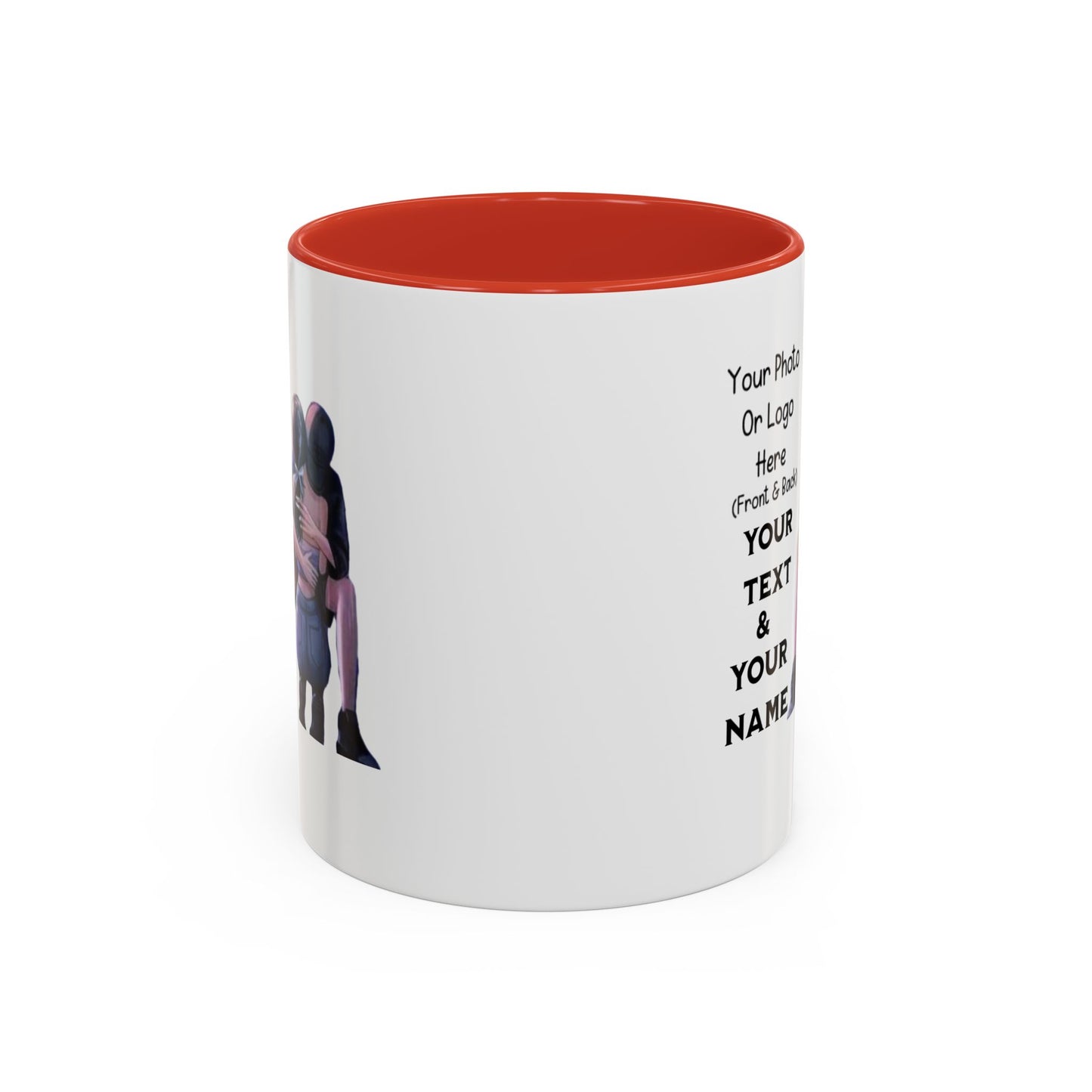 Romantic Couple Accent Coffee Mug - Perfect Gift for Girlfriend, Husband, Wife - 11, 15oz, Love Mug, Anniversary Present, His and Hers