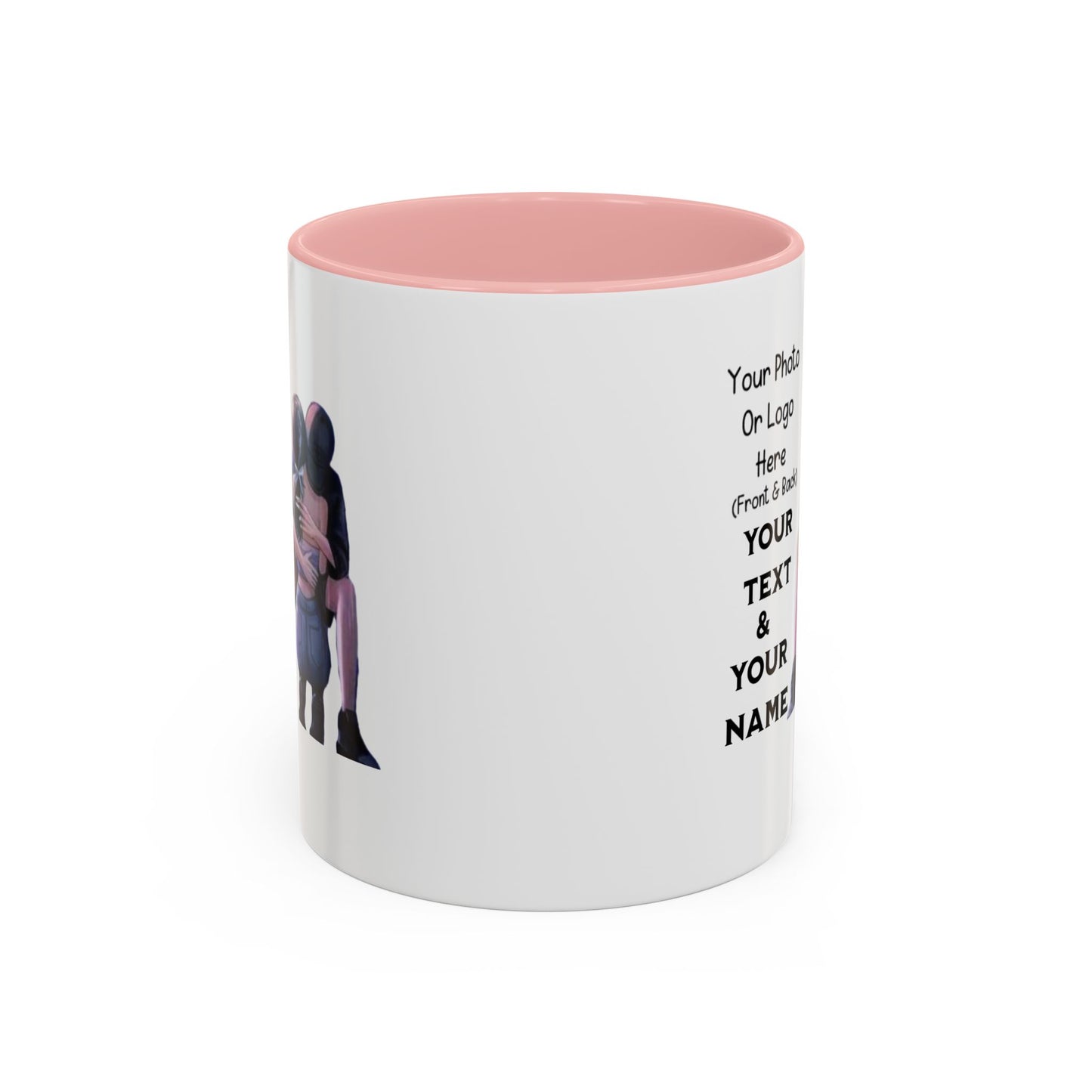 Romantic Couple Accent Coffee Mug - Perfect Gift for Girlfriend, Husband, Wife - 11, 15oz, Love Mug, Anniversary Present, His and Hers