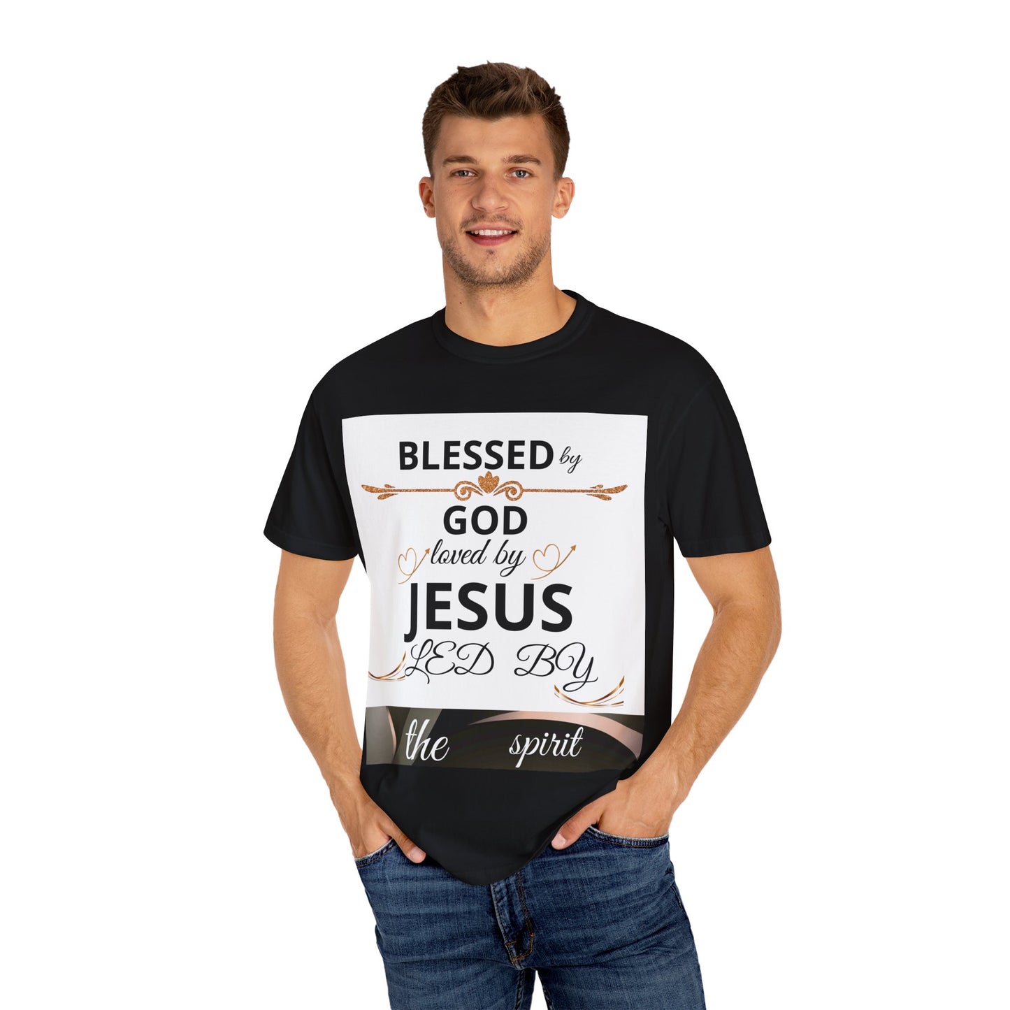 Blessed by God T-Shirt, Unisex Garment-Dyed Tee for Church, Family, and Travel, Christian Shirt, Faith Apparel, Religious Gift,