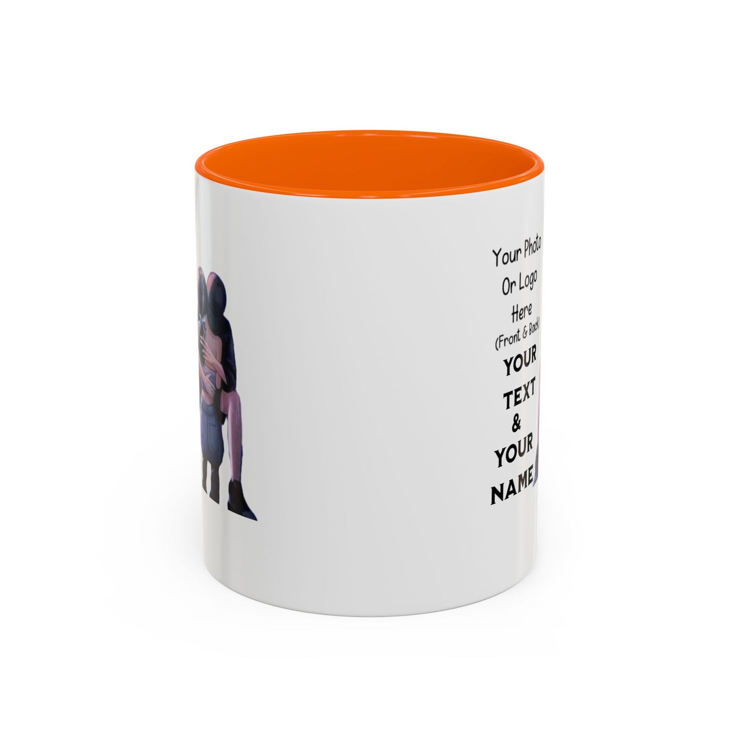 Romantic Couple Accent Coffee Mug - Perfect Gift for Girlfriend, Husband, Wife - 11, 15oz, Love Mug, Anniversary Present, His and Hers