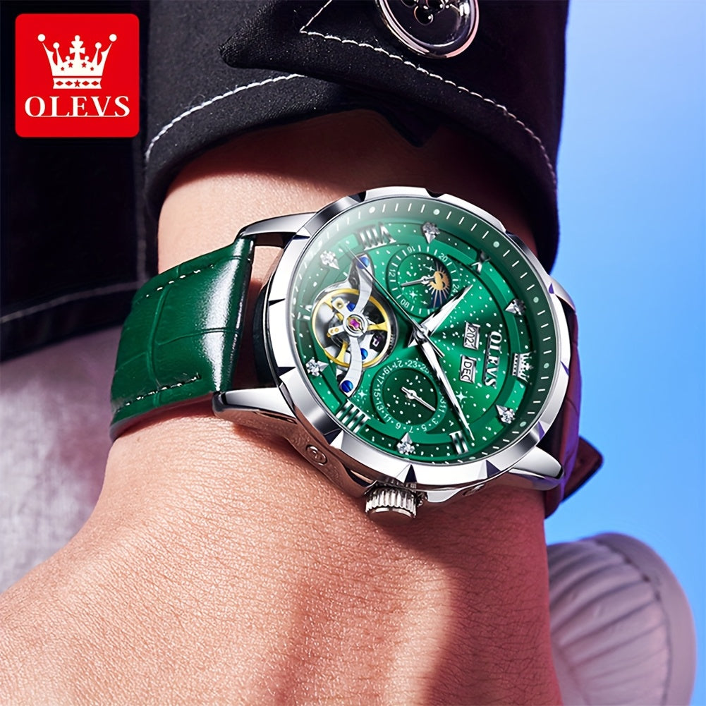 OLEVS Automatic Mechanical Watches For Men - Luxury Luminous Fashion Business Original Top Brand Classic High Quality Best Selling Men's Wrist Watches Without Battery