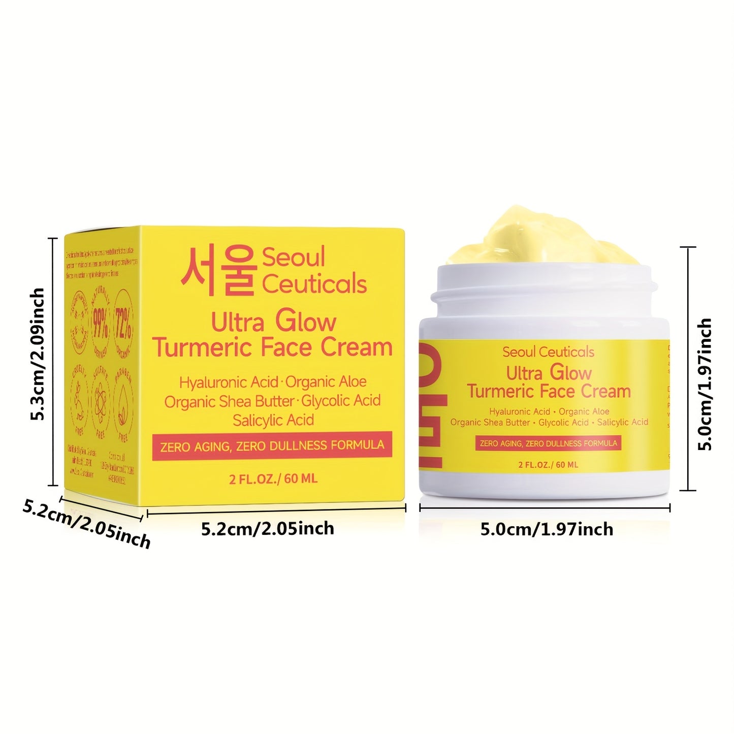 , Contains Turme4pcs Salicylic Acid Turmeric Face Creamric, Aloe Vera, Ganoderma Lucidum, Salicylic Acid, Deeply Moisturizes And Nourishes The Skin, Making It Look Non-greasy, Smooth And Moisturizing Cream 2.03oz/1pc, Ideal F
