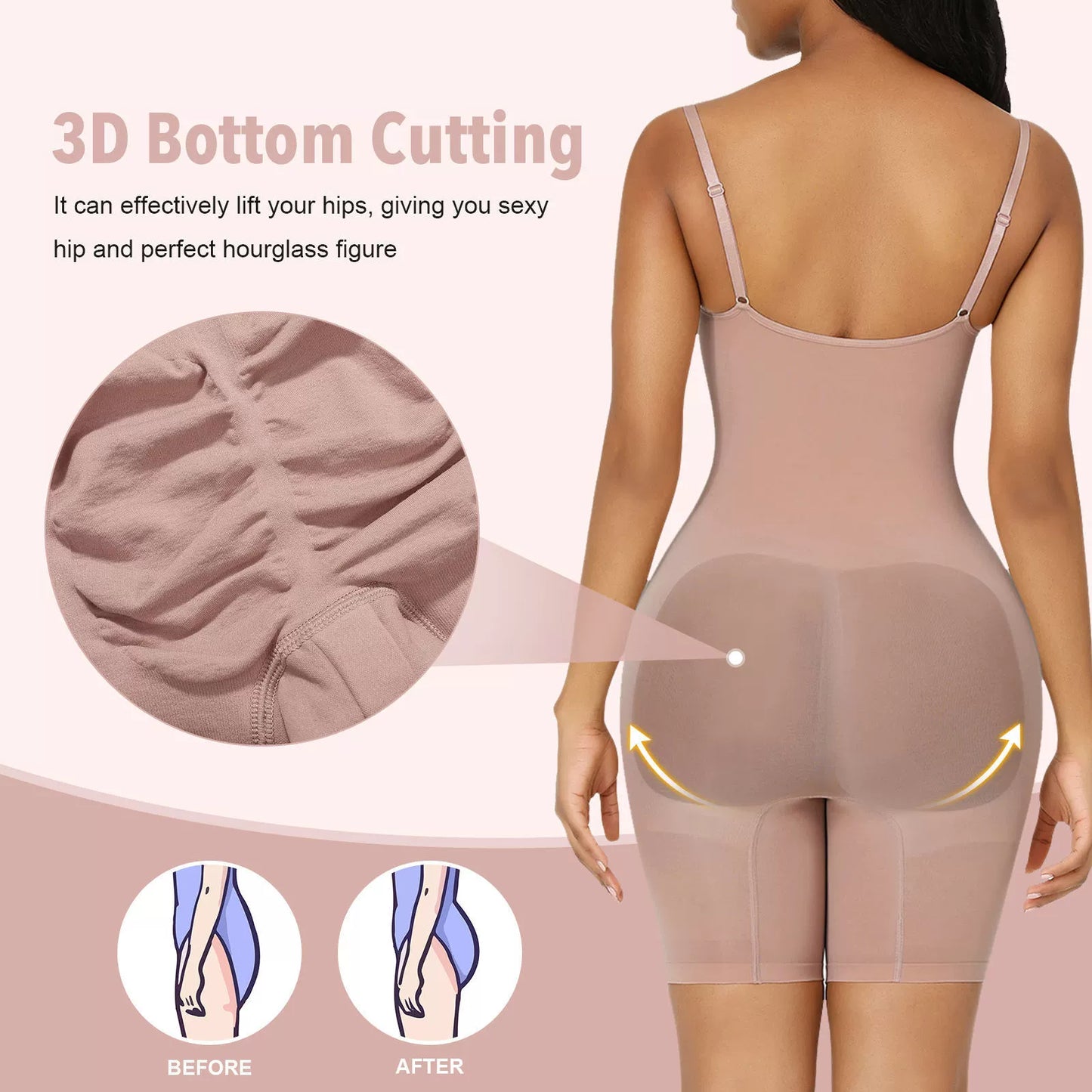 "Faja Moldeadora Seamless Plus Size – Corset de Cuerpo Completo con Efecto Levanta Glúteos y Control de Abdomen"