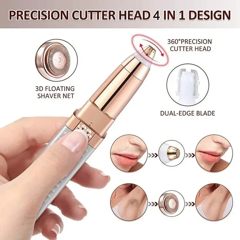 4 In 1 Electric Eyebrow Trimmer USB Mini Body Eye Facial Hair Removal Portable Women Painless Razor Body Hair Removal Epilator