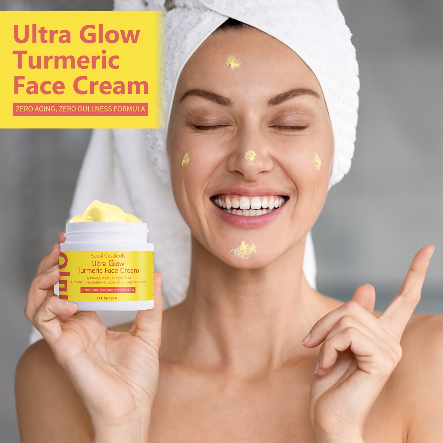 , Contains Turme4pcs Salicylic Acid Turmeric Face Creamric, Aloe Vera, Ganoderma Lucidum, Salicylic Acid, Deeply Moisturizes And Nourishes The Skin, Making It Look Non-greasy, Smooth And Moisturizing Cream 2.03oz/1pc, Ideal F